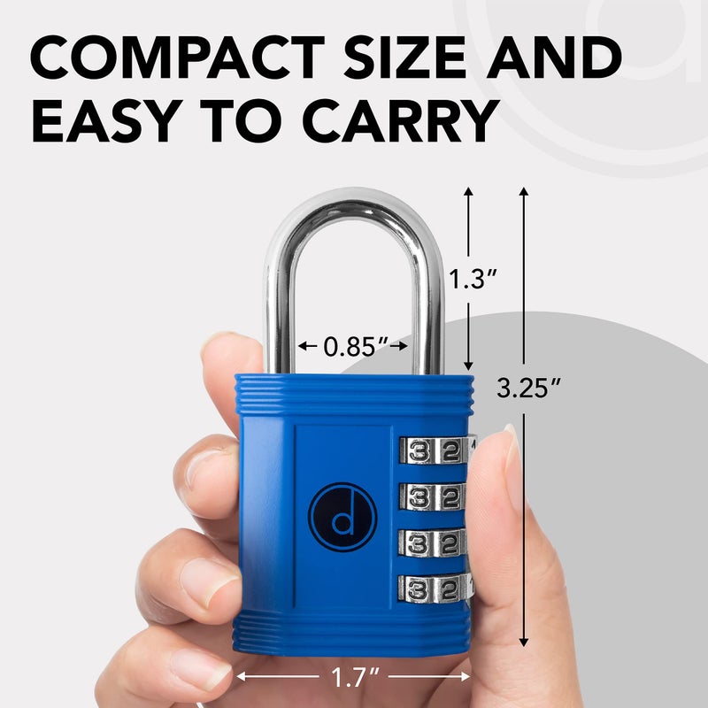 desired tools Padlock 4 Digit Combination Lock - for Gym School Locker  Outdoor Gate  Shed  Fence  and Storage  Combo Luggage Lock - Locker Lock- Weatherproof Metal - Keyless  Easy to Set  Resettable - Blue - Image 5